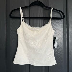 Abercrombie Lace Trim Cream Camisole